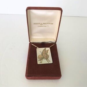 ✨Reed & Barton Damascene Swallowtail Butterfly Pendant Necklace